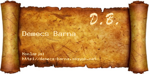 Demecs Barna névjegykártya