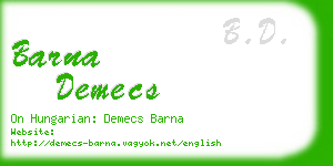 barna demecs business card